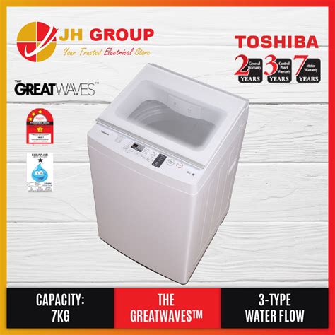 Toshiba Fully Auto Top Load Great Waves Washing Machine Washer Kg