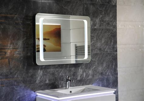 Огледало за баня с вградено LED осветление “TOUCH SCREEN”; размер: 80 ...