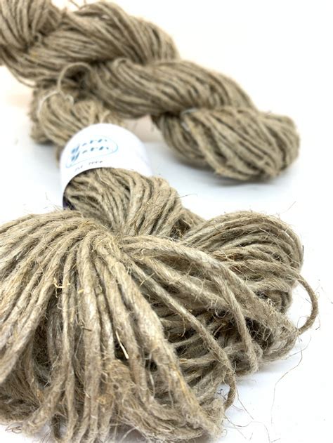 Unprocessed Linen Yarn Distaf Linen Raw Flax Yarn Produced Etsy