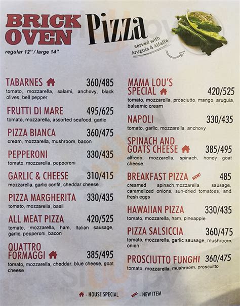 Menu Mama Lou's Italian Kitchen - Ayala Malls The 30th, Pasig