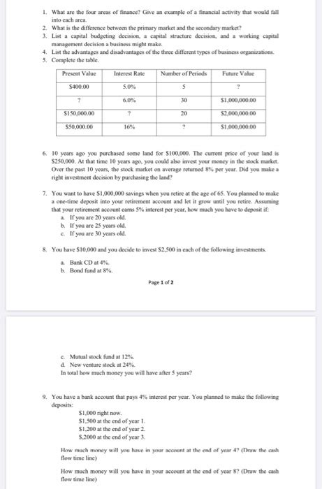 solved      areas  finance give  cheggcom