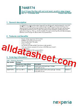 74ABT74 Datasheet PDF Nexperia B V All Rights Reserved