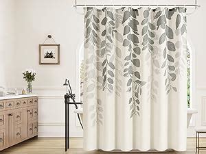 Amazon Smabu No Hooks Needed Grey Linen Shower Curtain With Liner