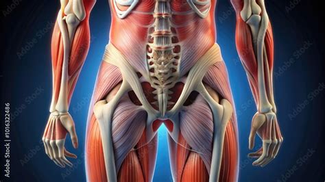 Illustrated 3d Model Of The Human Hip Musculature Highlighting The Gluteus Maximus Medius And