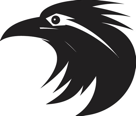 Raven Silhouette Monochrome Badge Stylish Black Bird Crest 32512059 Vector Art at Vecteezy