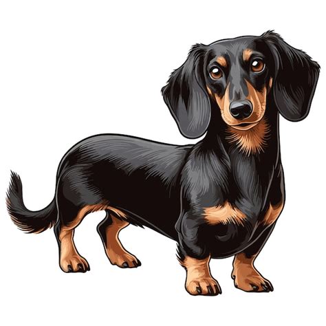 Premium Vector Cute Dachshund Dog Cartoon Vector Style White Background