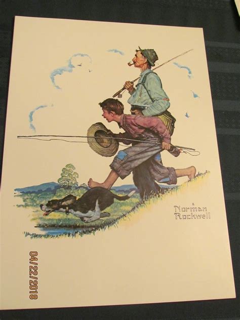 Norman Rockwell Gone Fishing Summer Lot Of 16 Prints 1948 Ebay