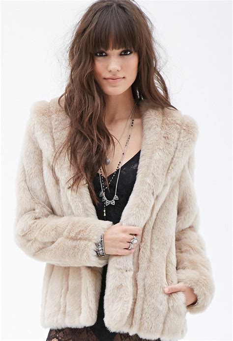 Faux Fur Shawl Collar Jacket Jackets And Coats 2000097841 Forever