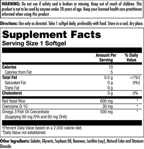 Red Yeast Rice Coq10 Omega 3 Activgels™ Softgels Kal Vitamins