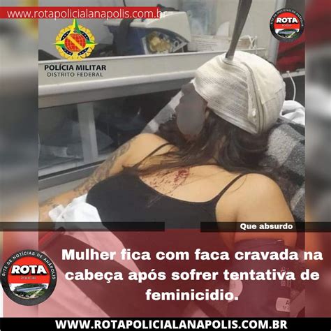 Mulher fica faca cravada na cabeça após sofrer tentativa de