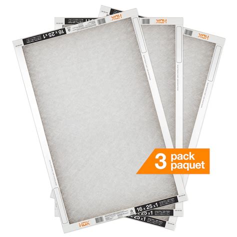 Hdx 16x25x1 Fiberglass Air Filter 3 Pack The Home Depot Canada