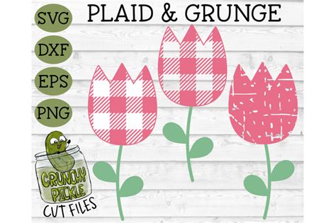 Plaid Grunge Tulip SVG By Crunchy Pickle TheHungryJPEG