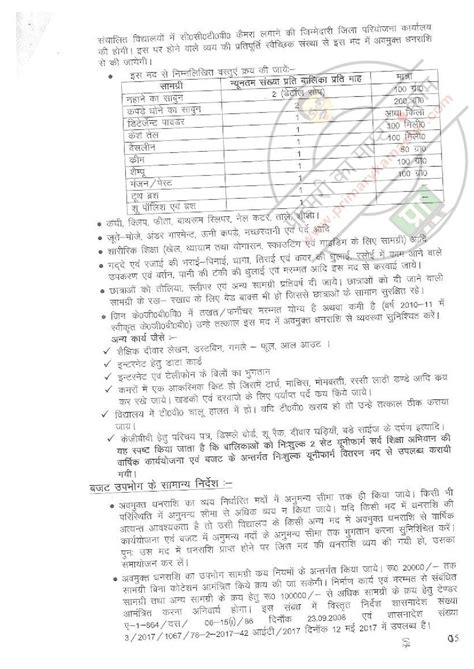 कस्तूरबा गाँधी आवासीय बालिका विद्यालयों में मानदेय एवं बालिकाओं के भोजन हेतु वित्तीय वर्ष 2018