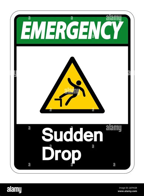 Emergency Sudden Drop Symbol Sign On White Background Vector