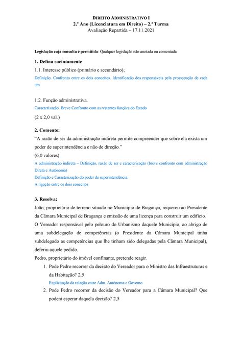 Casos Pr Ticos Da I Frequencia Direito Administrativo I Ano