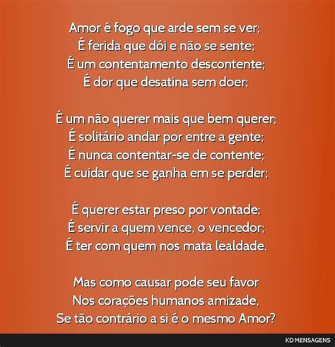 Interpretação Do Poema Amor é Fogo Que Arde Com Gabarito