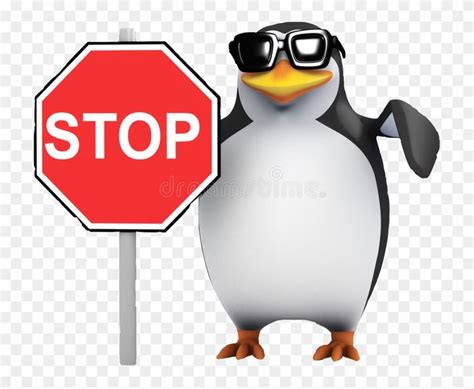 Funny Penguin Stop Sign Meme