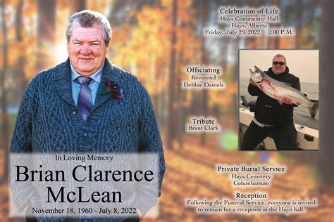 Brian McLean - 1960 - 2022 - Southland Funeral Chapel - Taber, Alberta