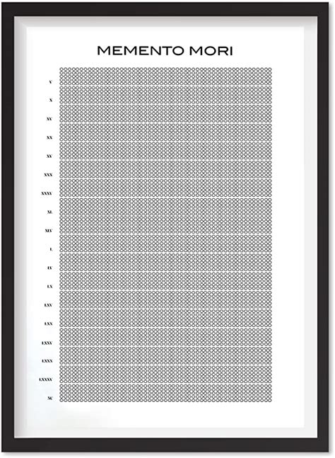Momento Mori My Life In Week P Ster De Calendario De Vida P Ster