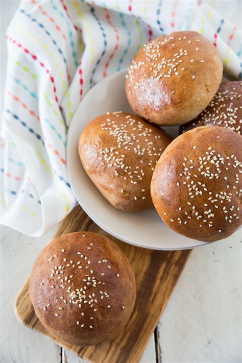 Whole Wheat Hamburger Buns {bread machine} - Such the Spot