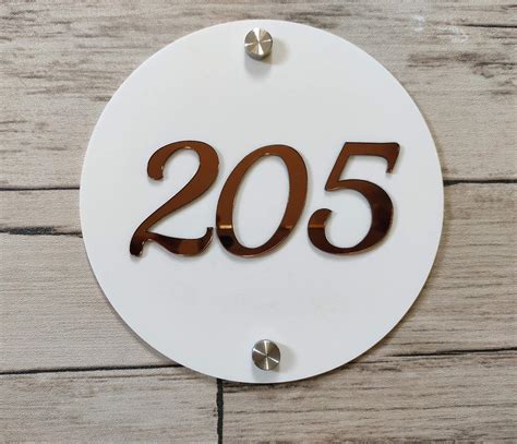 Buy Personalised Home Door Number Plate Acrylic With Rose Gold Acrylic