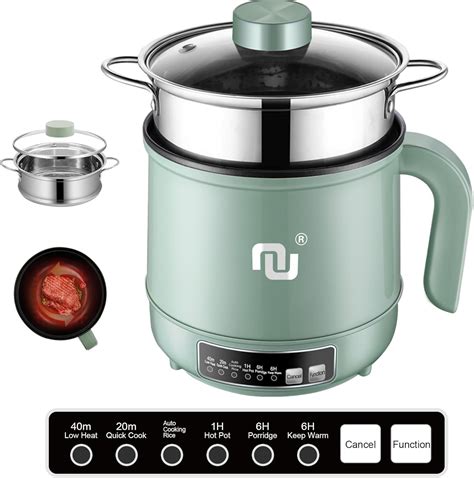 Smart Mini Hot Pot With Timer And Automatic Shut Off 1 2L Non Stick Rapid Noodle Cooker W