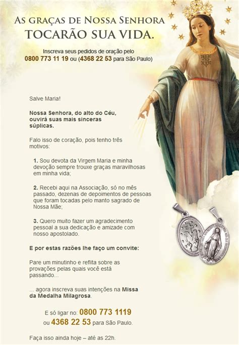 Três Motivos Para Você Inscrever Seu Nome Na Missa A Nossa Senhora Das