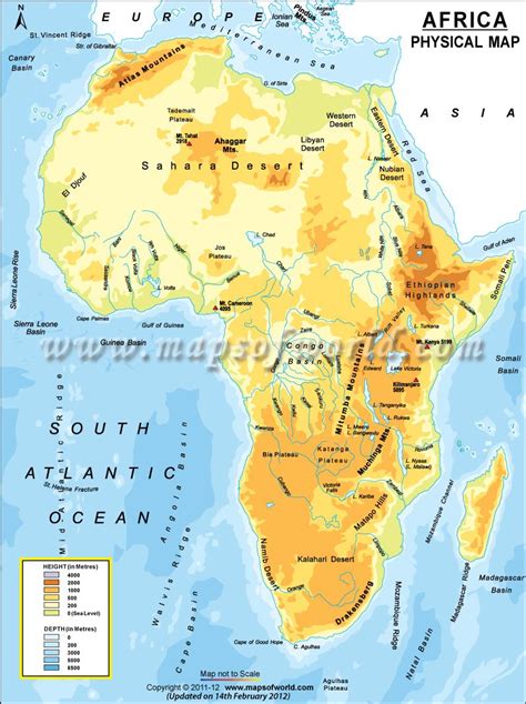 Atlas Mountains On A Map Of Africa