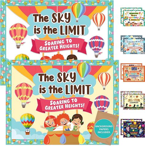 Decorably Pcs Hot Air Balloon Bulletin Board Decorations India Ubuy