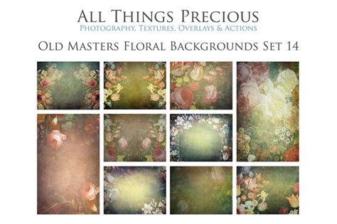 10 Fine Art Textures Flower Background Set 14 Digital Etsy