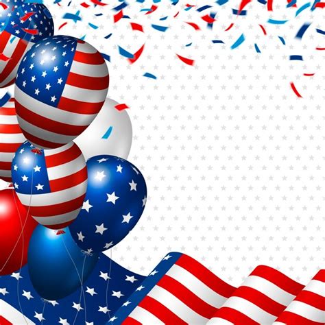 Premium Vector American Flag And Balloon