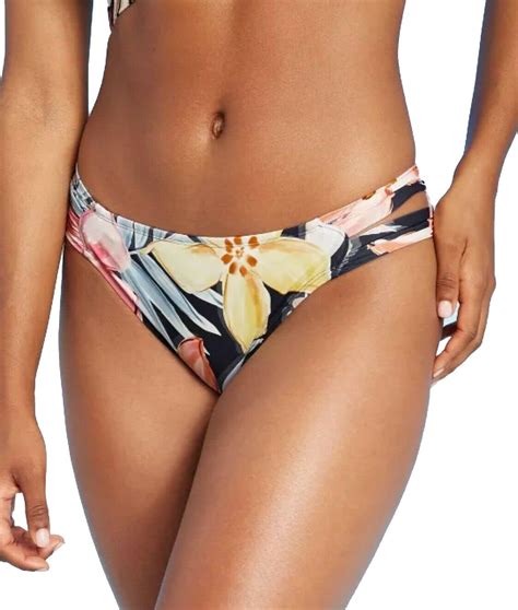 Kona Sol Womens Double Tab Modern Coverage Hipster Bikini