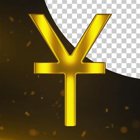 Premium Psd Golden Currency Sign Yuan 3d Render