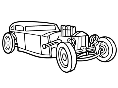 Free Hot Rod To Color Coloring Pages Coloring Cool