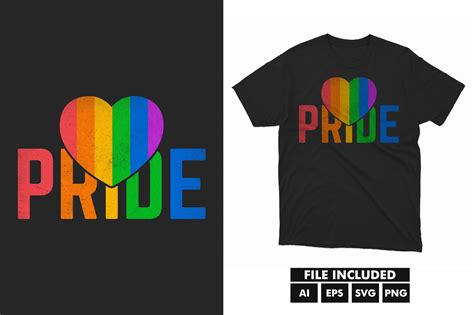 Pride Lgbt Gay Rainbow T Shirt Svg File Graphic By Tentshirtstore Creative Fabrica