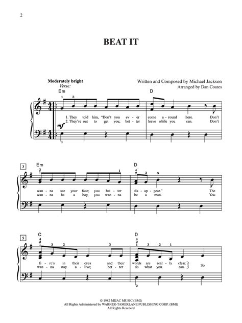 Beat It By Michael Jackson Arr Coates J W Pepper Sheet Music