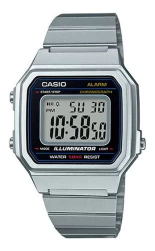 Rel Gio Feminino Digital Prateado Casio B Wd A E Cor De Fundo Cinza