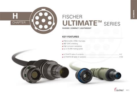 Fischer FiberOptic Series Cable Specifications Fischer Connectors