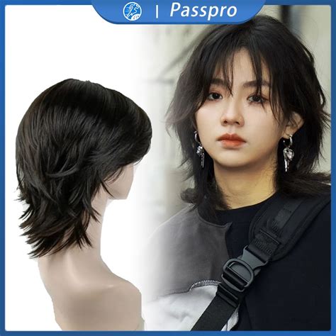 Jual Rambut Palsu Mullet Pendek Pria Dan Wanita Mullet Head Wig Cosplay