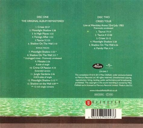 Mike Oldfield Crises Deluxe Edition Mike Oldfield CD Album