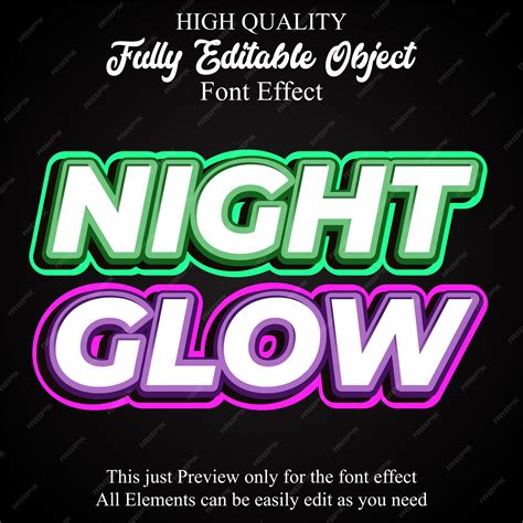 Premium Vector | Bold glowing text style editable font effect