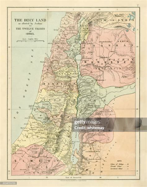 Carte De La Terre Sainte Telle Quelle A Été Attribuée Par Josué Aux