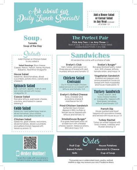 Menu | Made From Scratch And Locally-Sourced | Evelyn's Kitchen Table