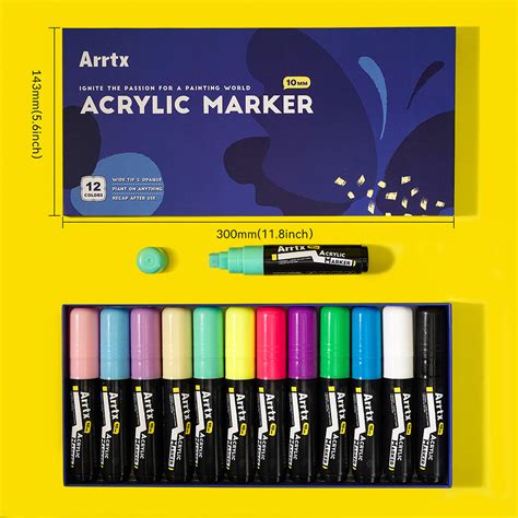 Arrtx 12 Colors Jumbo Acrylic Markers (10mm Broad Tips) – ArrtxArt