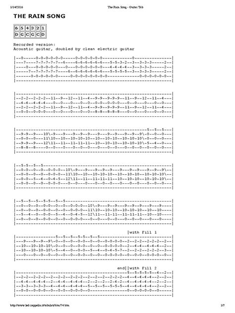 The Rain Song - Guitar Tab PDF | PDF | Guitars | Irish Musical Instruments