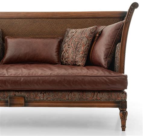 Casa Padrino Luxus Barock Leder Sofa Braun Prunkvolles Barockstil