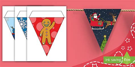 Printable Christmas Bunting Twinkl Display Resources