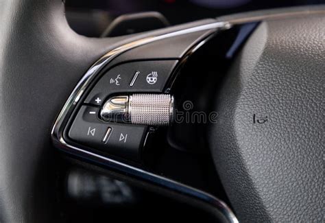 Buttons on Steering Wheel in a Car Stock Photo - Image of wheel ...