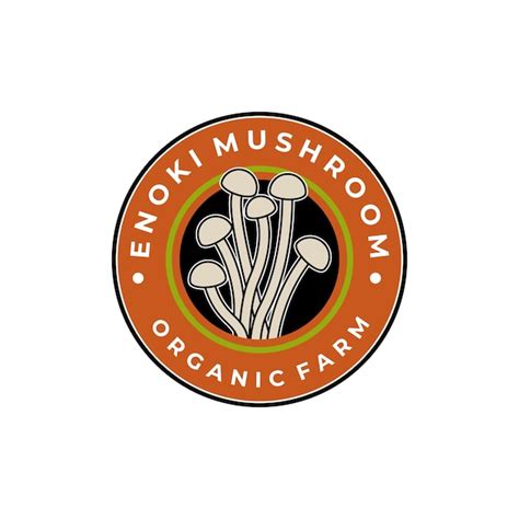 Premium Vector Enoki Mushroom Badge Logo Symbol Illustration Design