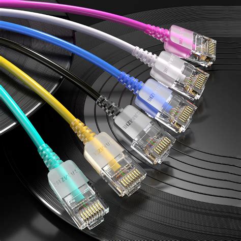 Samzhe C Ble Ethernet Cat A Gbps Cordon Fin De R Seau Lan Pour